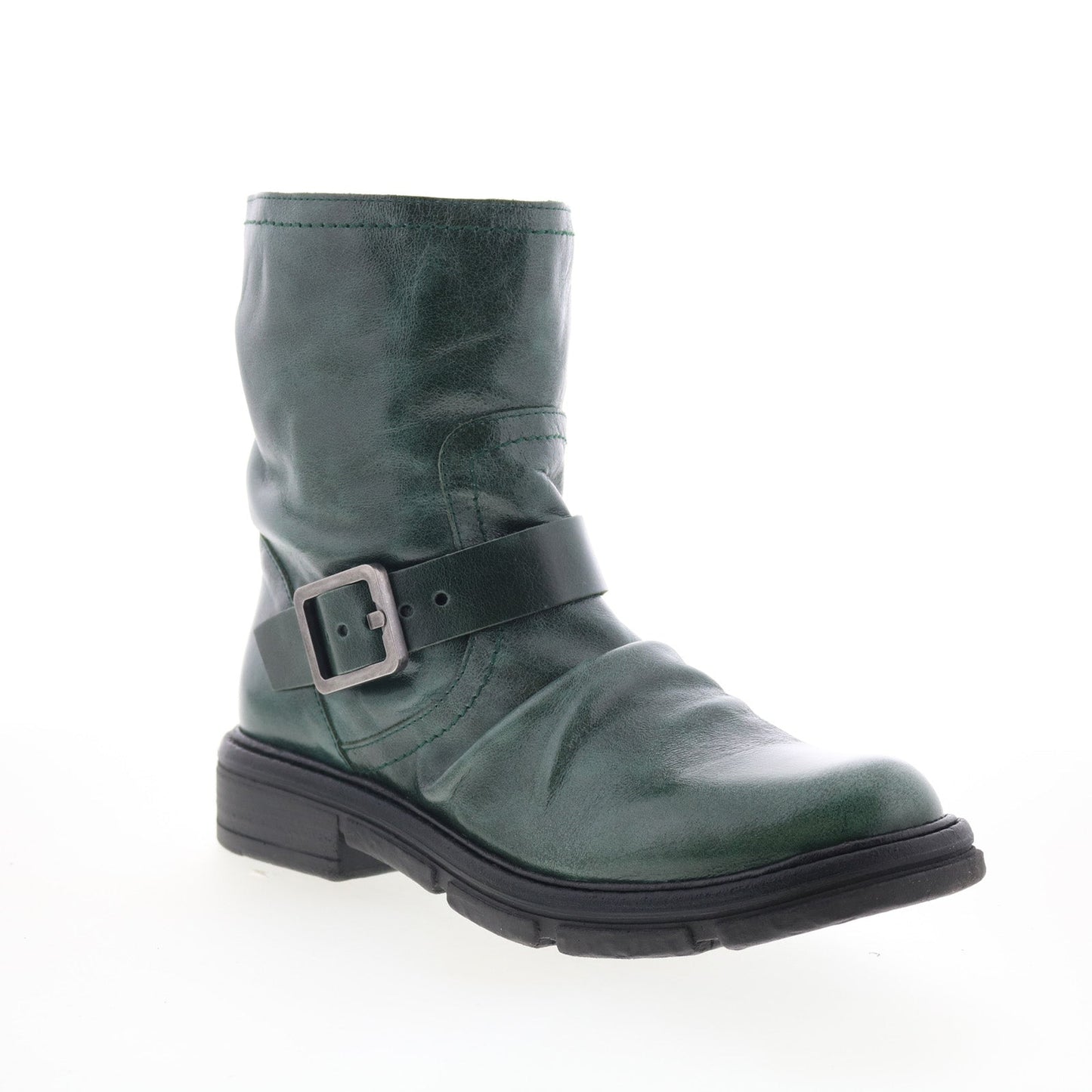 Miz Mooz Holdyn Womens Green Leather Zipper Casual Dress Boots