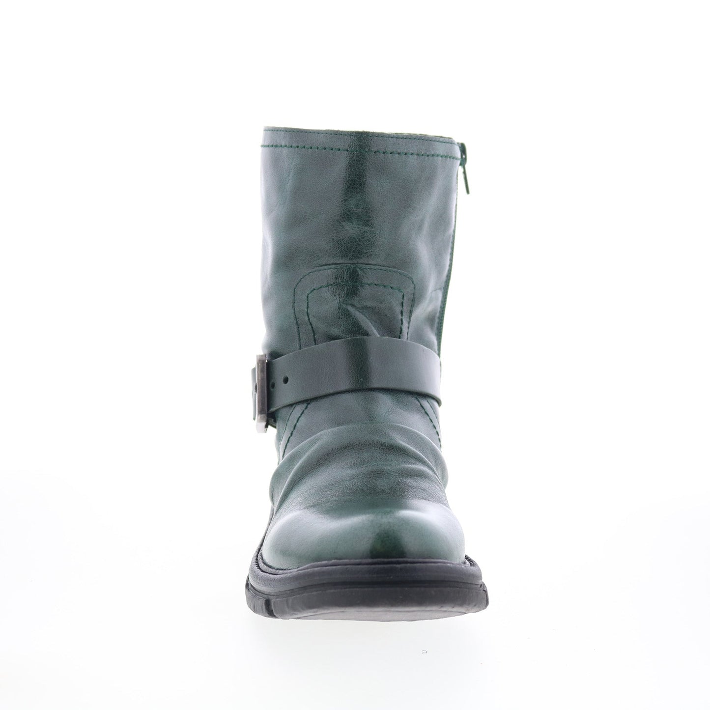 Miz Mooz Holdyn Womens Green Leather Zipper Casual Dress Boots
