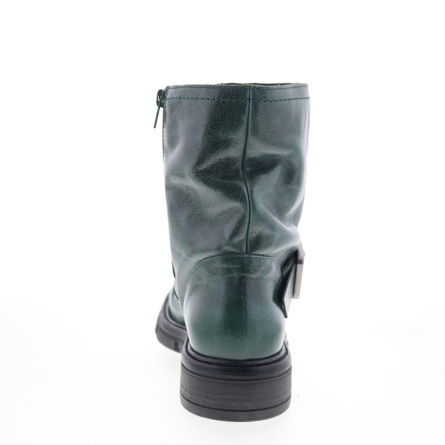 Miz Mooz Holdyn Womens Green Leather Zipper Casual Dress Boots