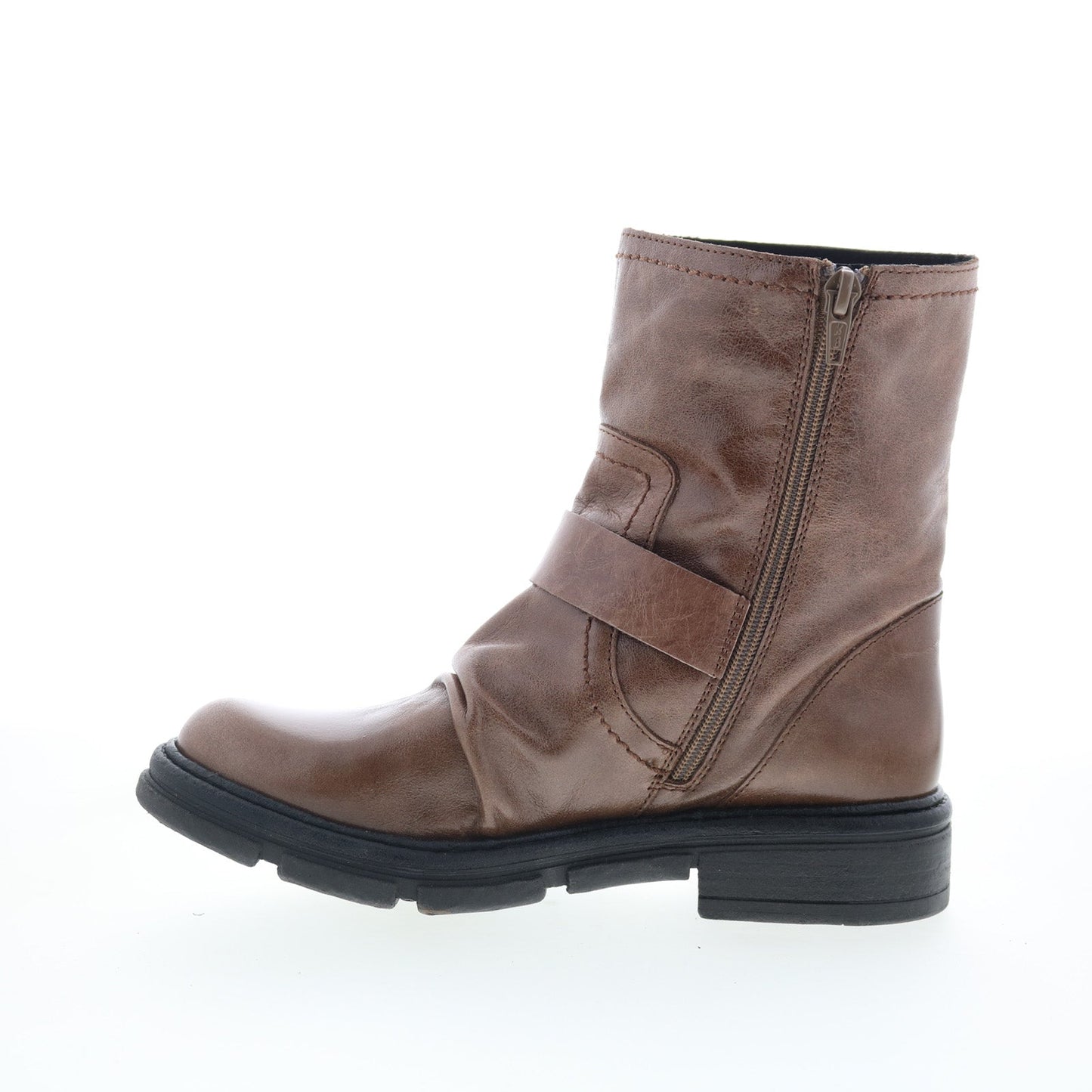 Miz Mooz Holdyn Womens Brown Leather Zipper Casual Dress Boots