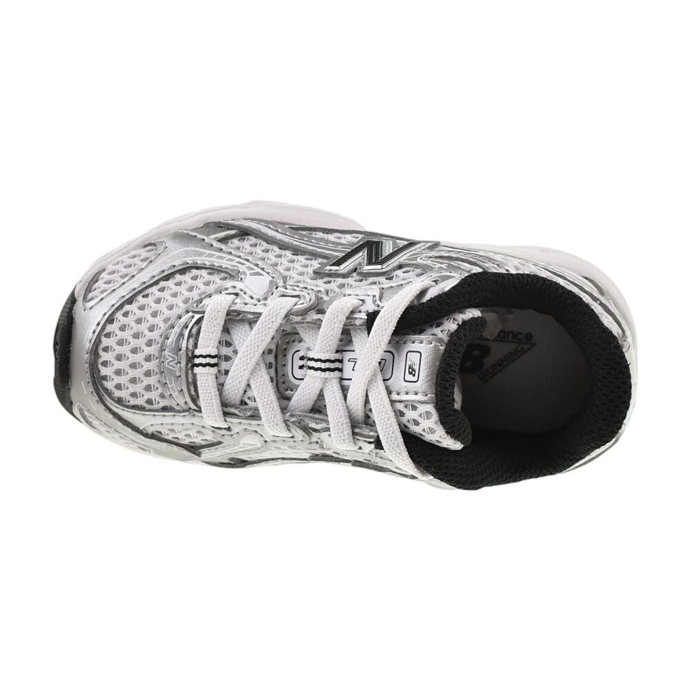 New Balance 740 Bungee Lace Toddlers' Shoes White/Silver Metallic/Black