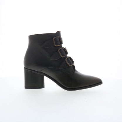 Miz Mooz Janae Womens Black Leather Zipper Ankle & Booties Boots