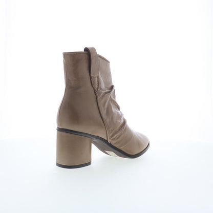 Miz Mooz Jared Womens Beige Leather Zipper Ankle & Booties Boots