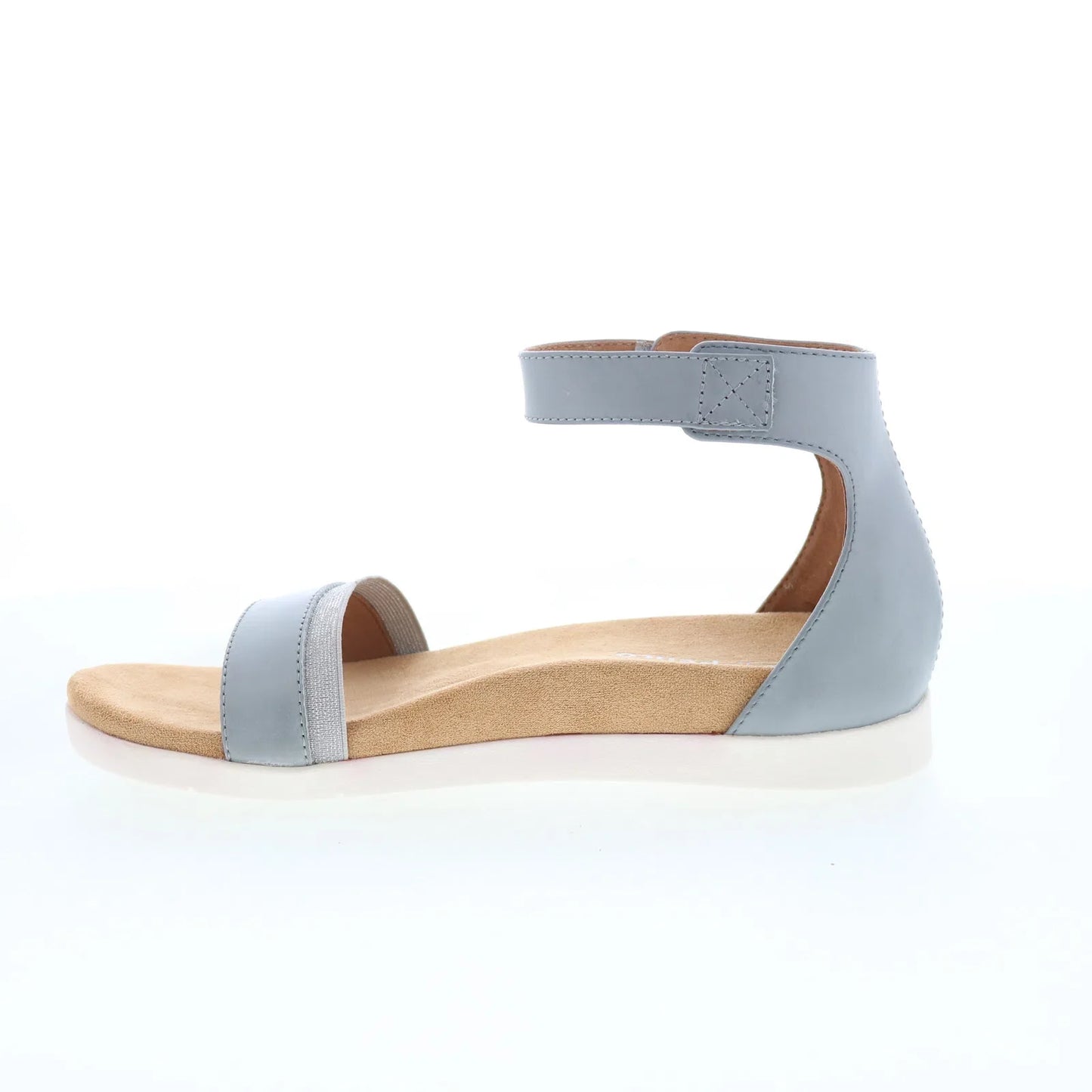 Spenco Jasmine SP1063GRY Womens Gray Leather Strap Strap Sandals Shoes