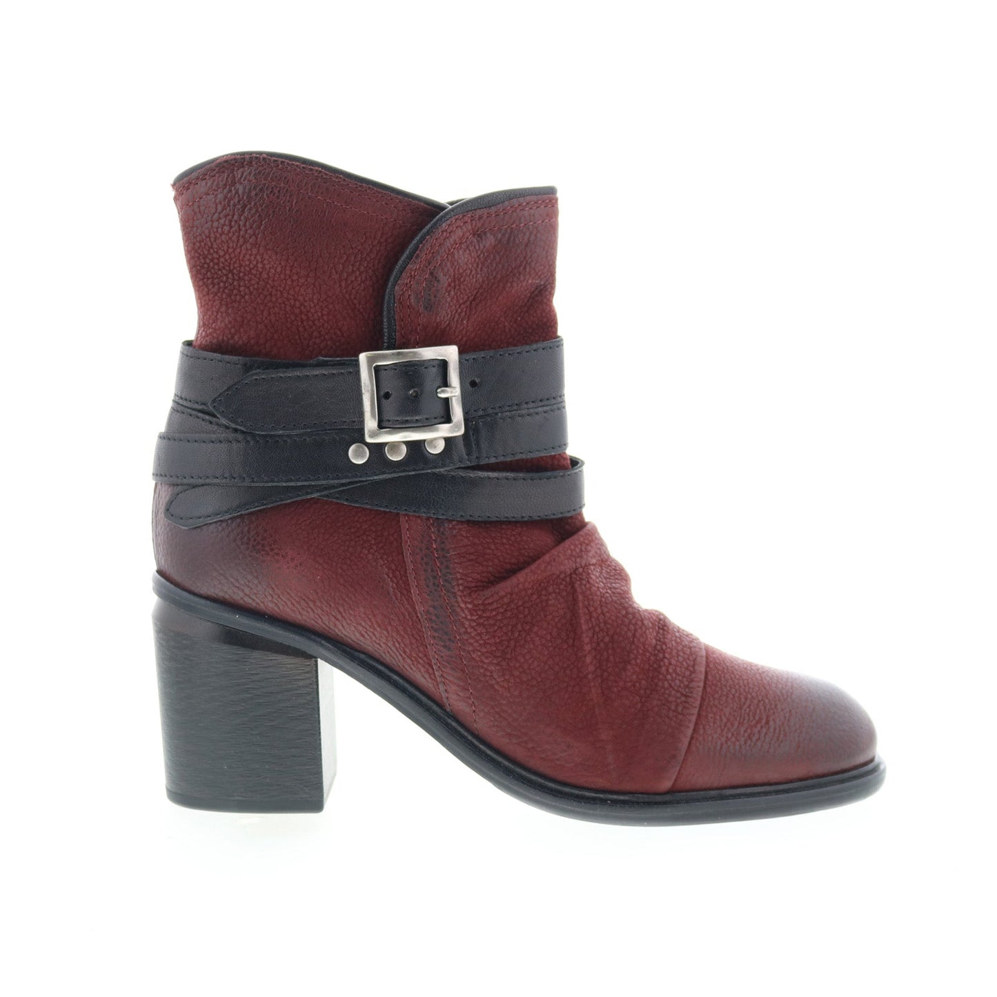 Miz Mooz Jaycee Womens Burgundy Leather Zipper Ankle & Booties Boots
