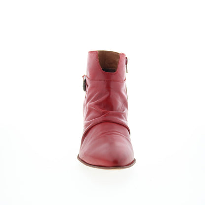 Miz Mooz Joella Womens Red Leather Zipper Ankle & Booties Boots