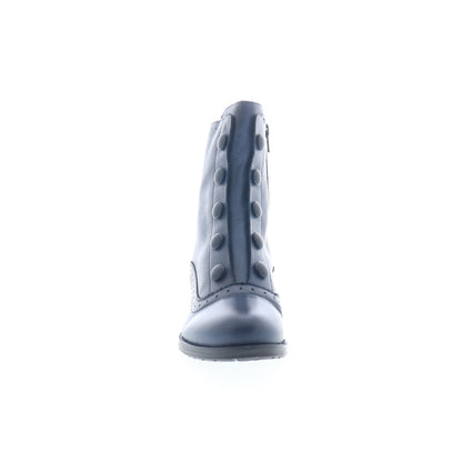 Miz Mooz Jozie Womens Blue Leather Zipper Ankle & Booties Boots