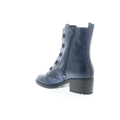 Miz Mooz Jozie Womens Blue Leather Zipper Ankle & Booties Boots