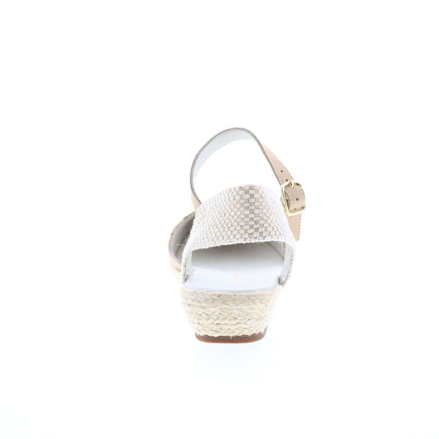 David Tate Juno Womens Beige Canvas Hook & Loop Strap Flats Shoes