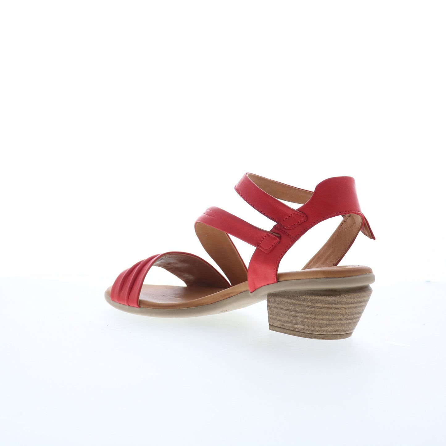 Miz Mooz Kailee Womens Red Leather Hook & Loop Heeled Sandals Shoes