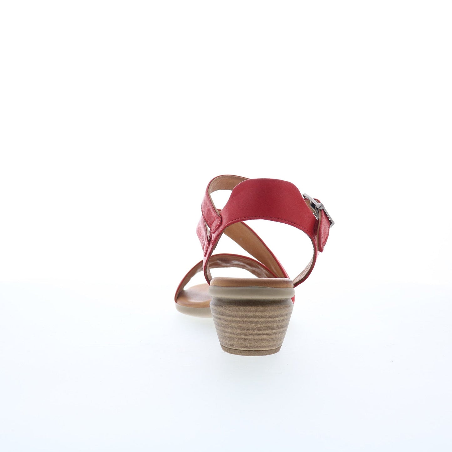 Miz Mooz Kailee Womens Red Leather Hook & Loop Heeled Sandals Shoes