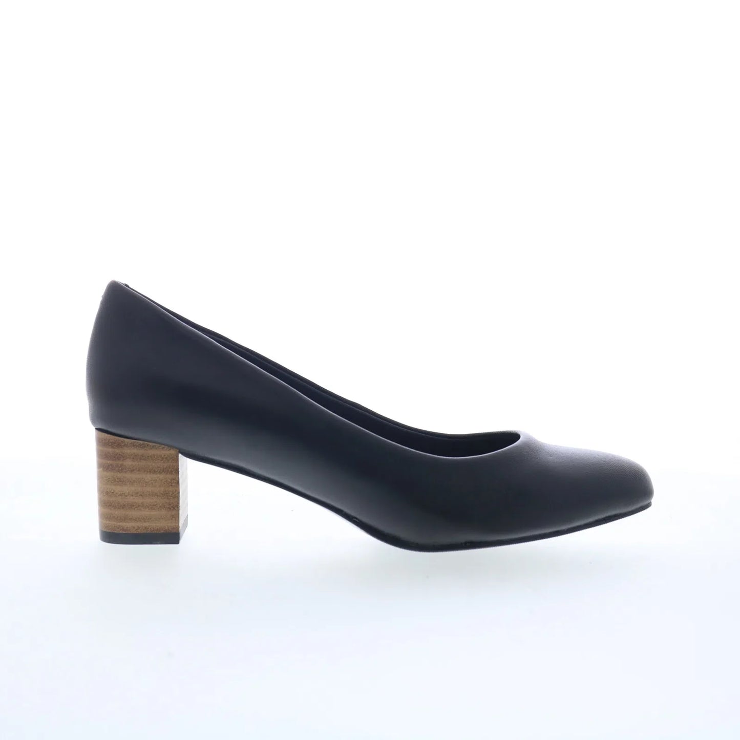 Trotters Kari T1856-087 Womens Black Leather Slip On Pumps Heels Shoes