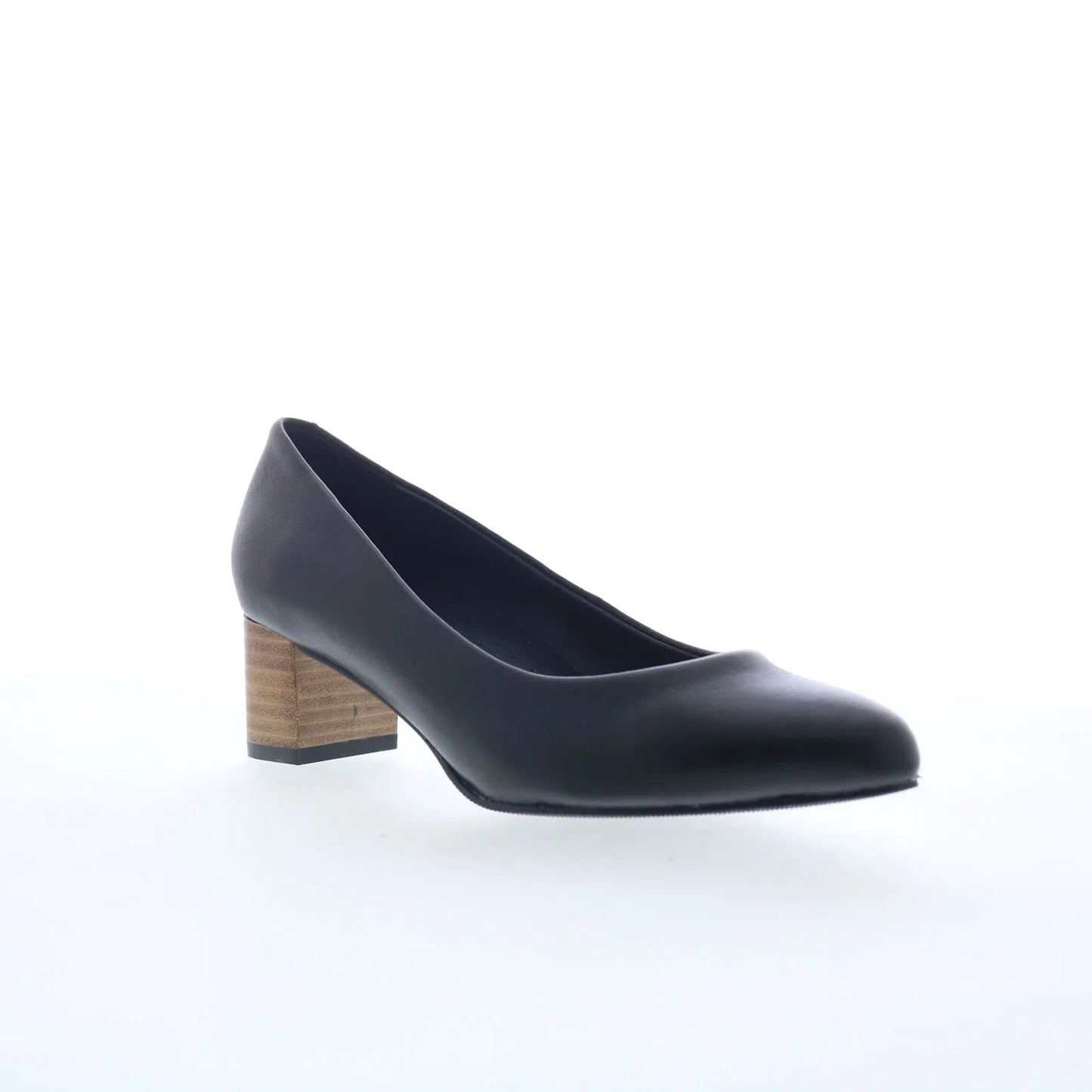Trotters Kari T1856-087 Womens Black Leather Slip On Pumps Heels Shoes