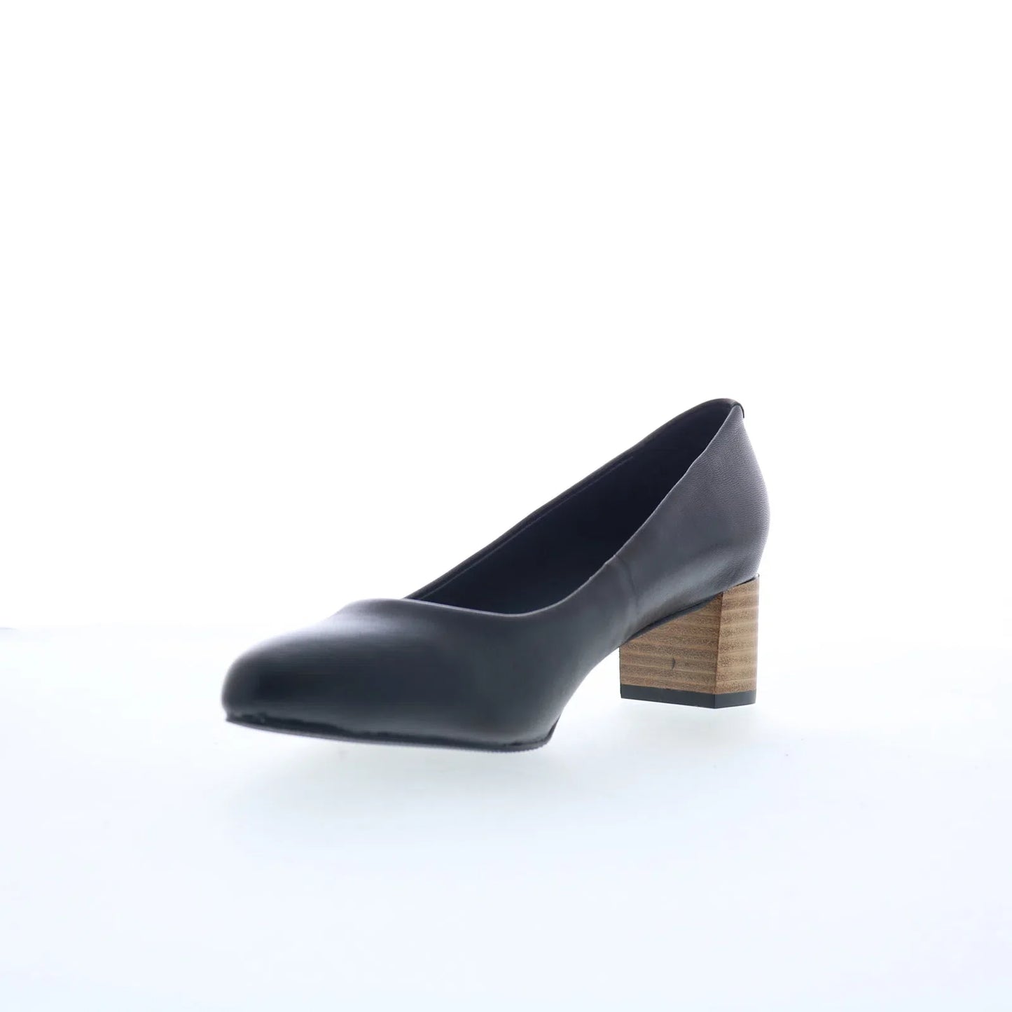 Trotters Kari T1856-087 Womens Black Leather Slip On Pumps Heels Shoes