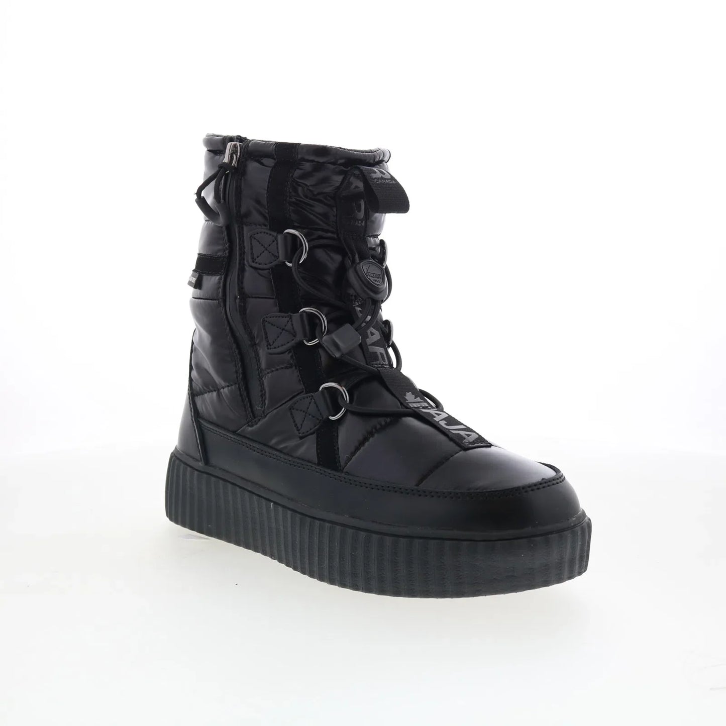 Pajar Kayden PDPAB00589.01 Womens Black Canvas Slip On Casual Dress Boots