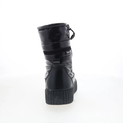 Pajar Kayden PDPAB00589.01 Womens Black Canvas Slip On Casual Dress Boots