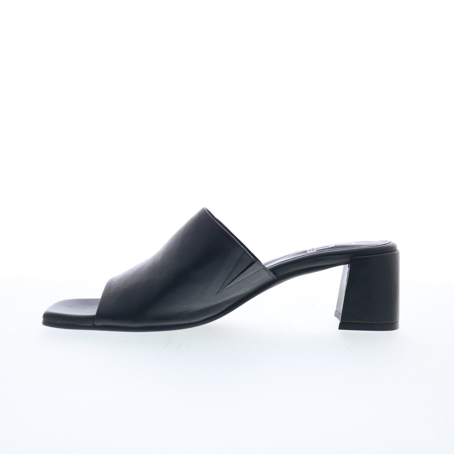 Miz Mooz Kaye Womens Black Leather Slip On Heeled Sandals Shoes