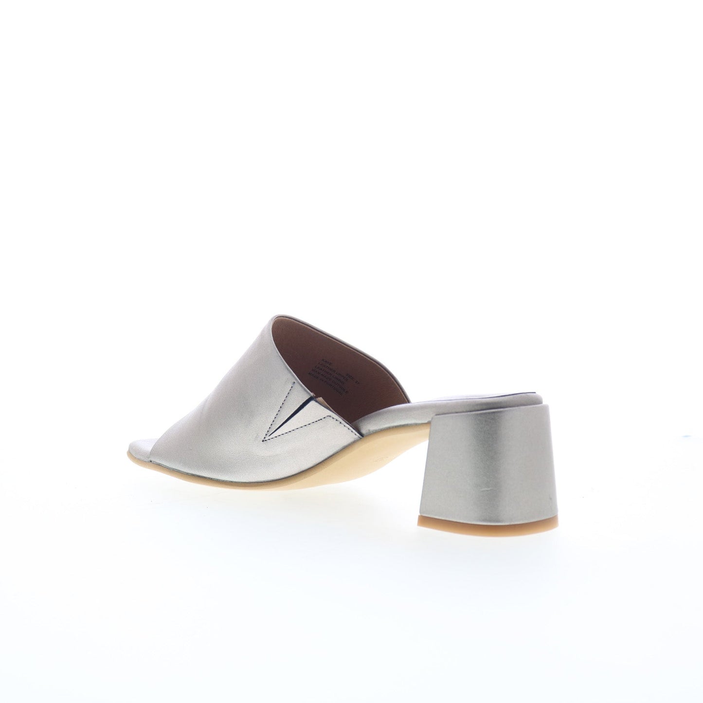 Miz Mooz Kaye Womens Gray Leather Slip On Heeled Sandals Shoes