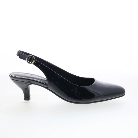 Trotters Keely T1907-005 Womens Black Patent Leather Slingback Heels Shoes