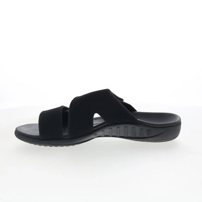 Spenco Kholo Nuevo SP1064BLK Womens Black Synthetic Slides Sandals Shoes