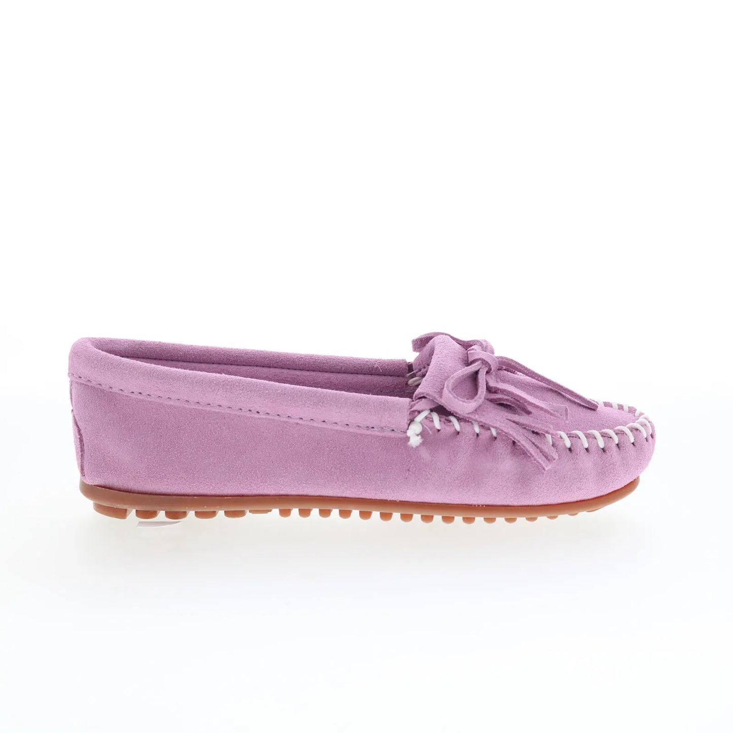 Minnetonka Kilty 406PW Womens Purple Wide Suede Slip On Loafer Flats Shoes
