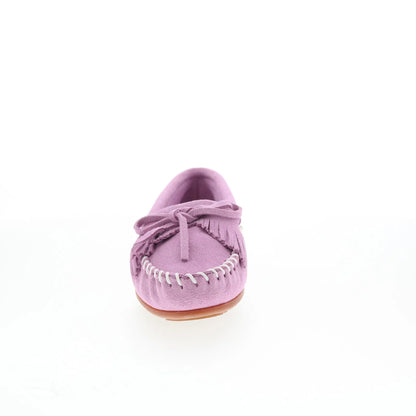 Minnetonka Kilty 406PW Womens Purple Wide Suede Slip On Loafer Flats Shoes