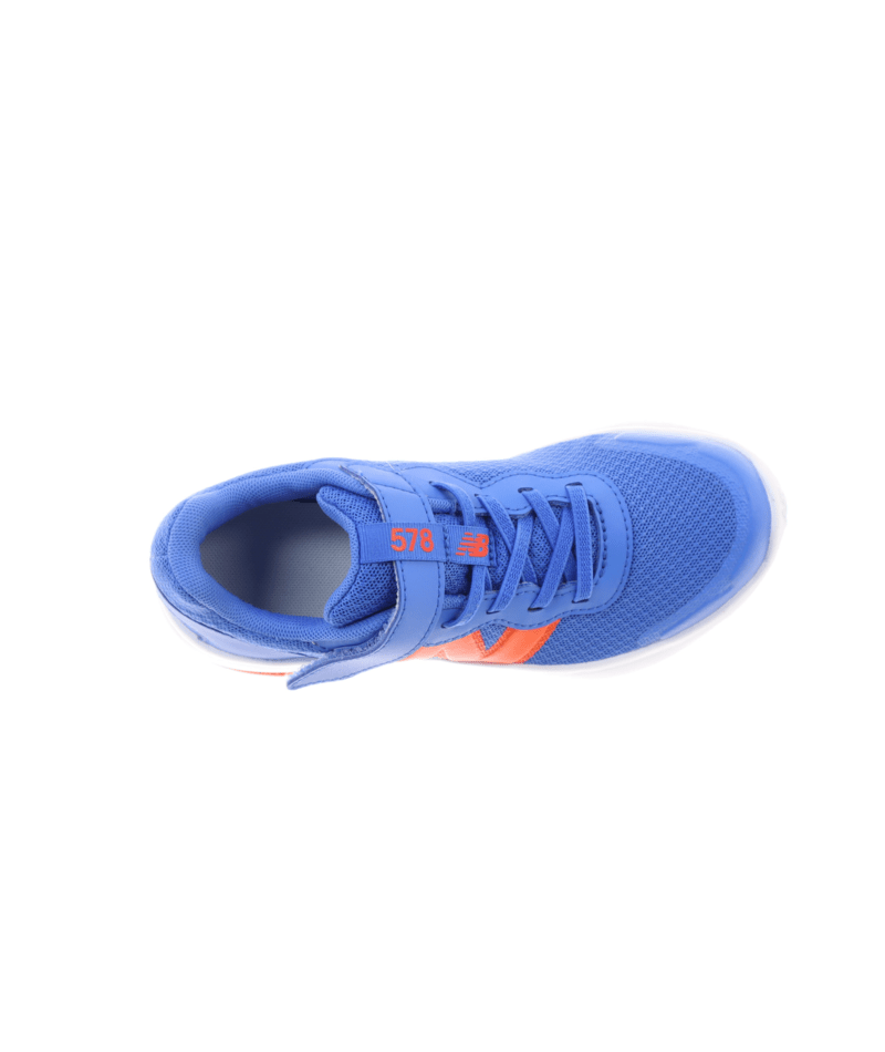 New Balance Kid's 578 Bungee Lace with Top Strap Shoe Blue/Orange