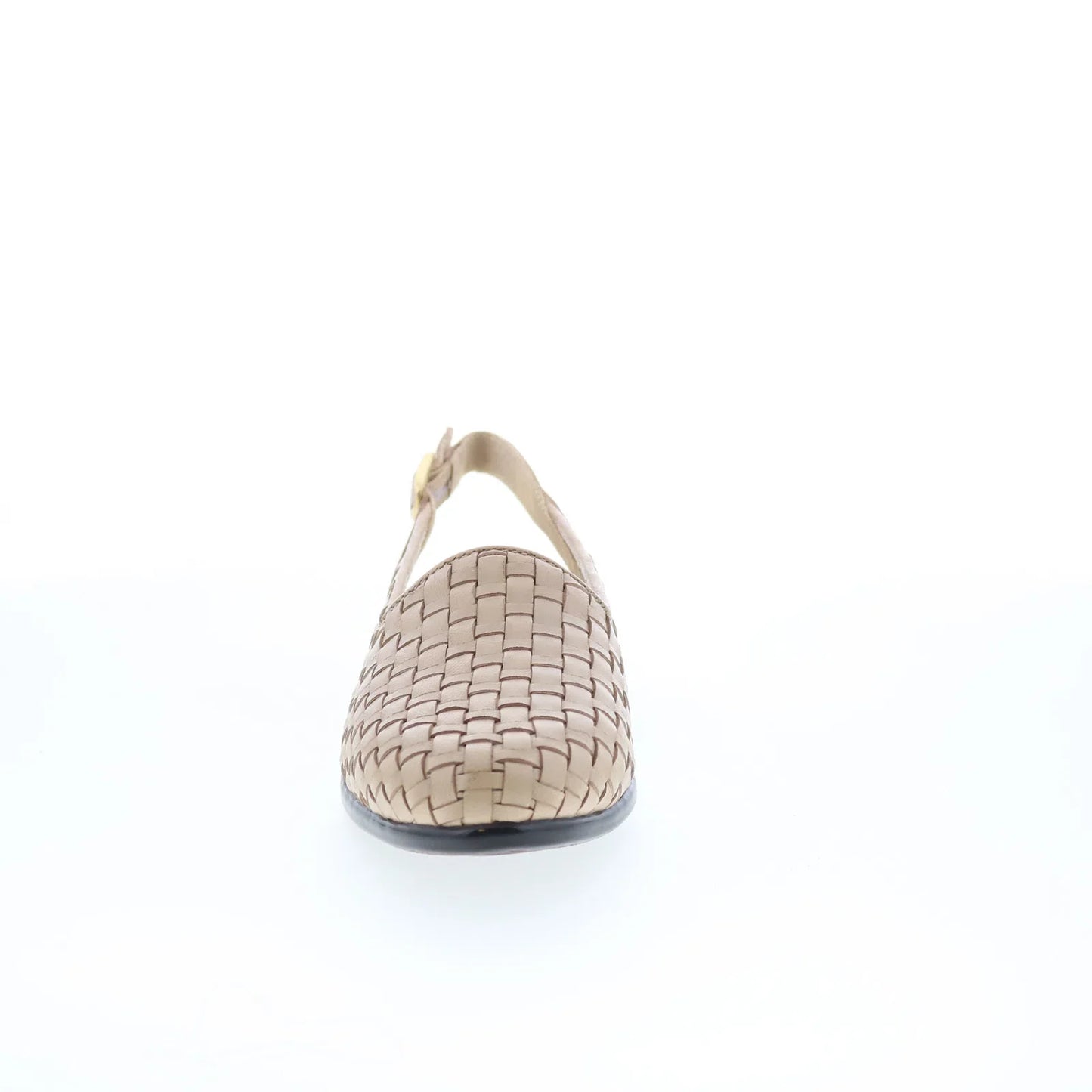 Trotters Lena T2009-126 Womens Beige Leather Slip On Slingback Flats Shoes