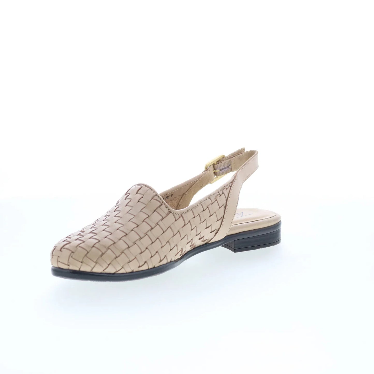 Trotters Lena T2009-126 Womens Beige Leather Slip On Slingback Flats Shoes