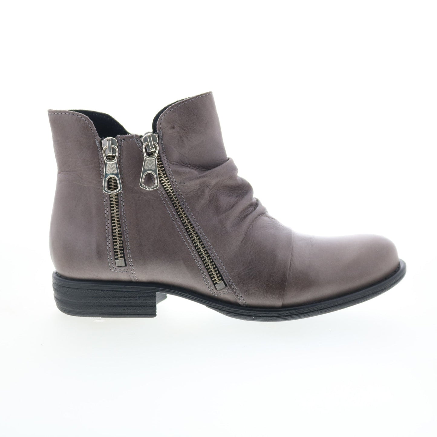 Miz Mooz Logic-EU Womens Gray Leather Zipper Ankle & Booties Boots