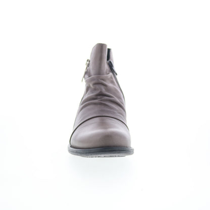 Miz Mooz Logic-EU Womens Gray Leather Zipper Ankle & Booties Boots