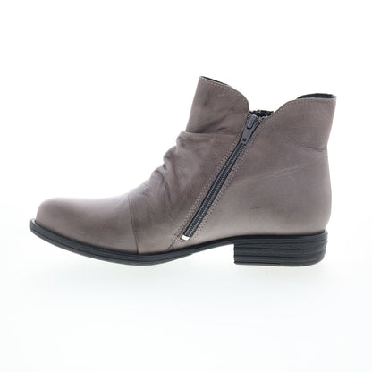 Miz Mooz Logic-EU Womens Gray Leather Zipper Ankle & Booties Boots