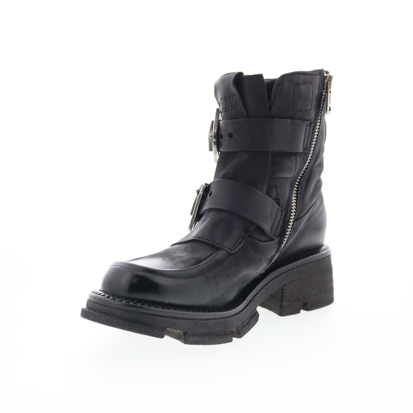 A.S. 98 Loman Womens Black Leather Zipper Casual Dress Boots