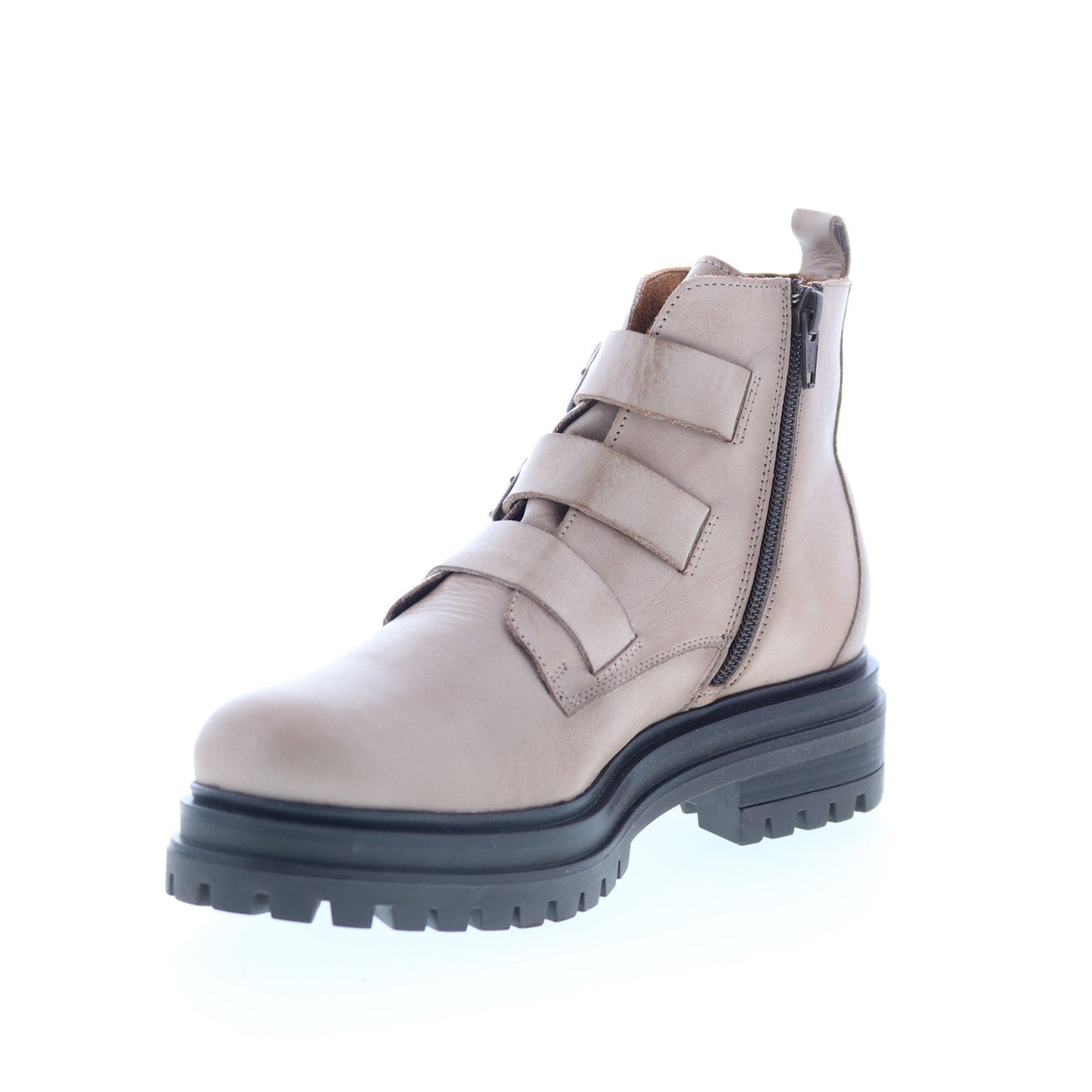 Miz Mooz Lorra Womens Beige Leather Zipper Casual Dress Boots