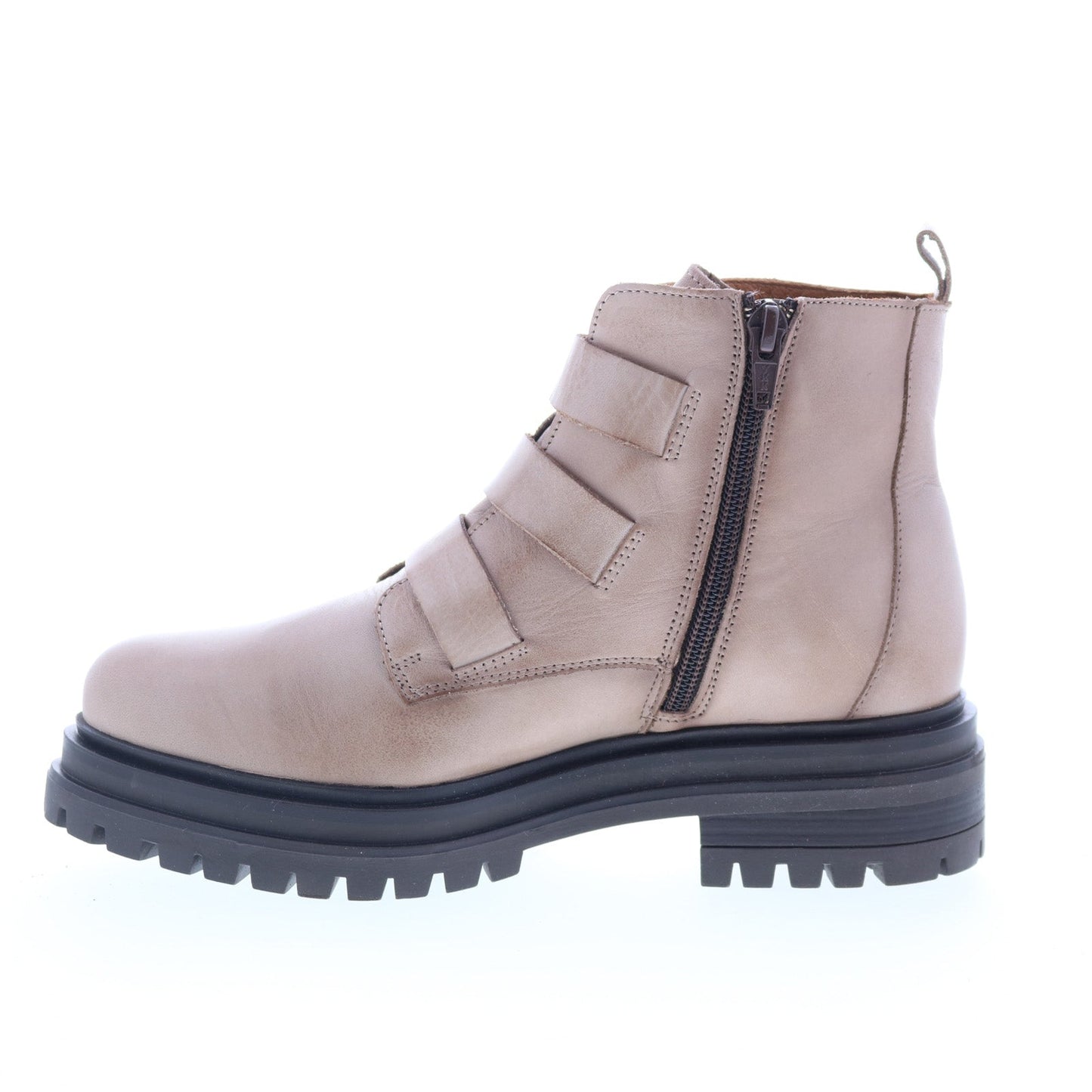 Miz Mooz Lorra Womens Beige Leather Zipper Casual Dress Boots