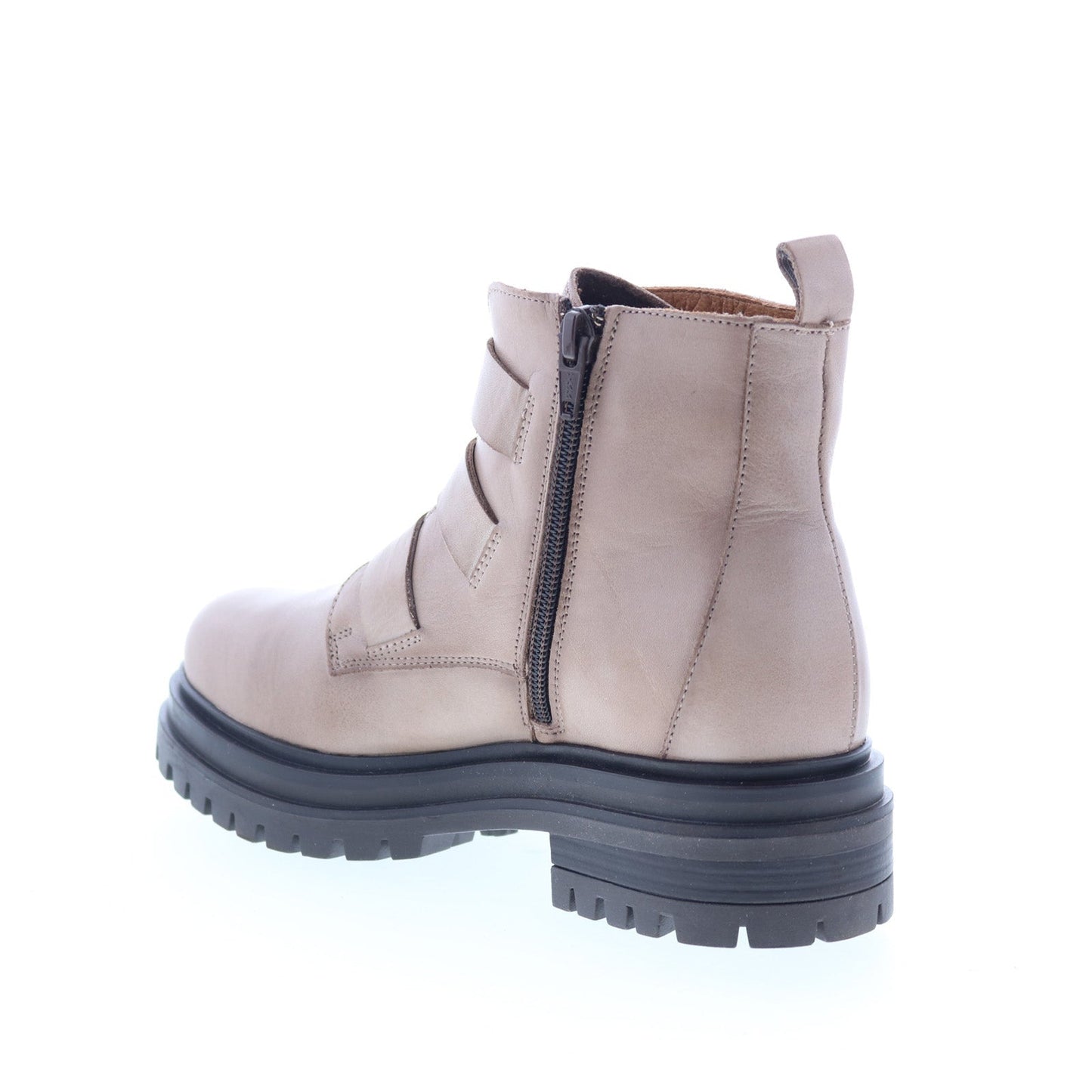 Miz Mooz Lorra Womens Beige Leather Zipper Casual Dress Boots