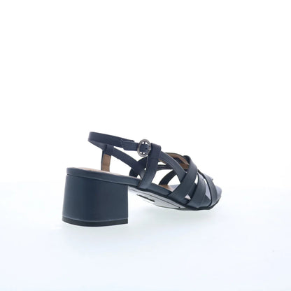 Trotters Luna T2313-400 Womens Blue Leather Heeled Sandals Shoes