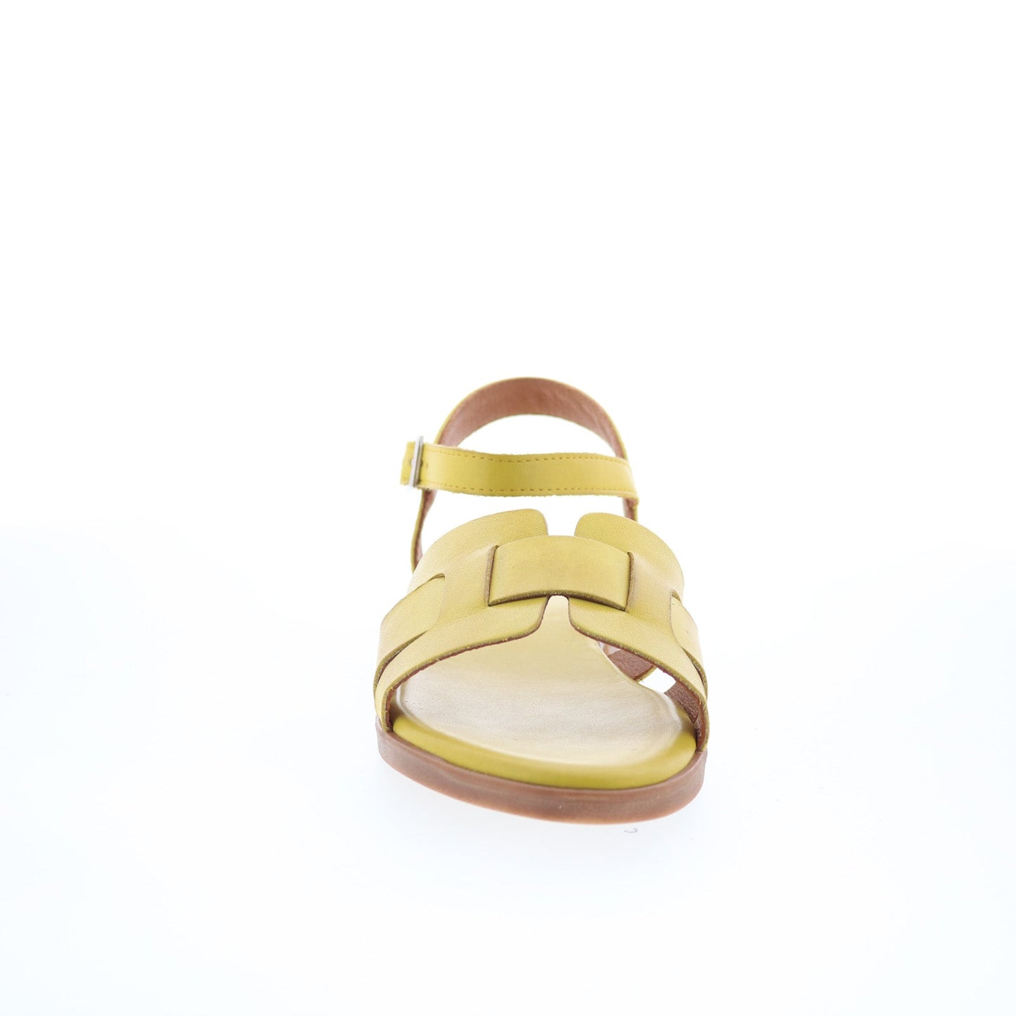 Miz Mooz Luxor Womens Yellow Leather Hook & Loop Strap Sandals Shoes