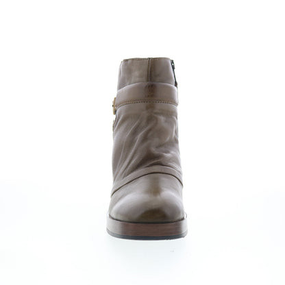 Miz Mooz Macee Womens Green Leather Zipper Ankle & Booties Boots