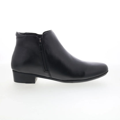 Trotters Mae T1762-001 Womens Black Leather Zipper Ankle & Booties Boots