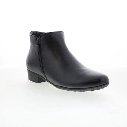 Trotters Mae T1762-001 Womens Black Leather Zipper Ankle & Booties Boots