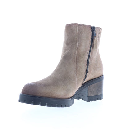 Miz Mooz Maiden Womens Gray Suede Zipper Ankle & Booties Boots