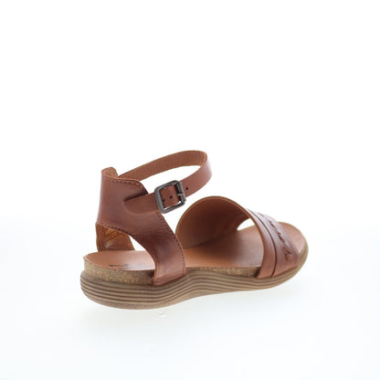 Miz Mooz Marabel Womens Brown Leather Hook & Loop Strap Sandals Shoes