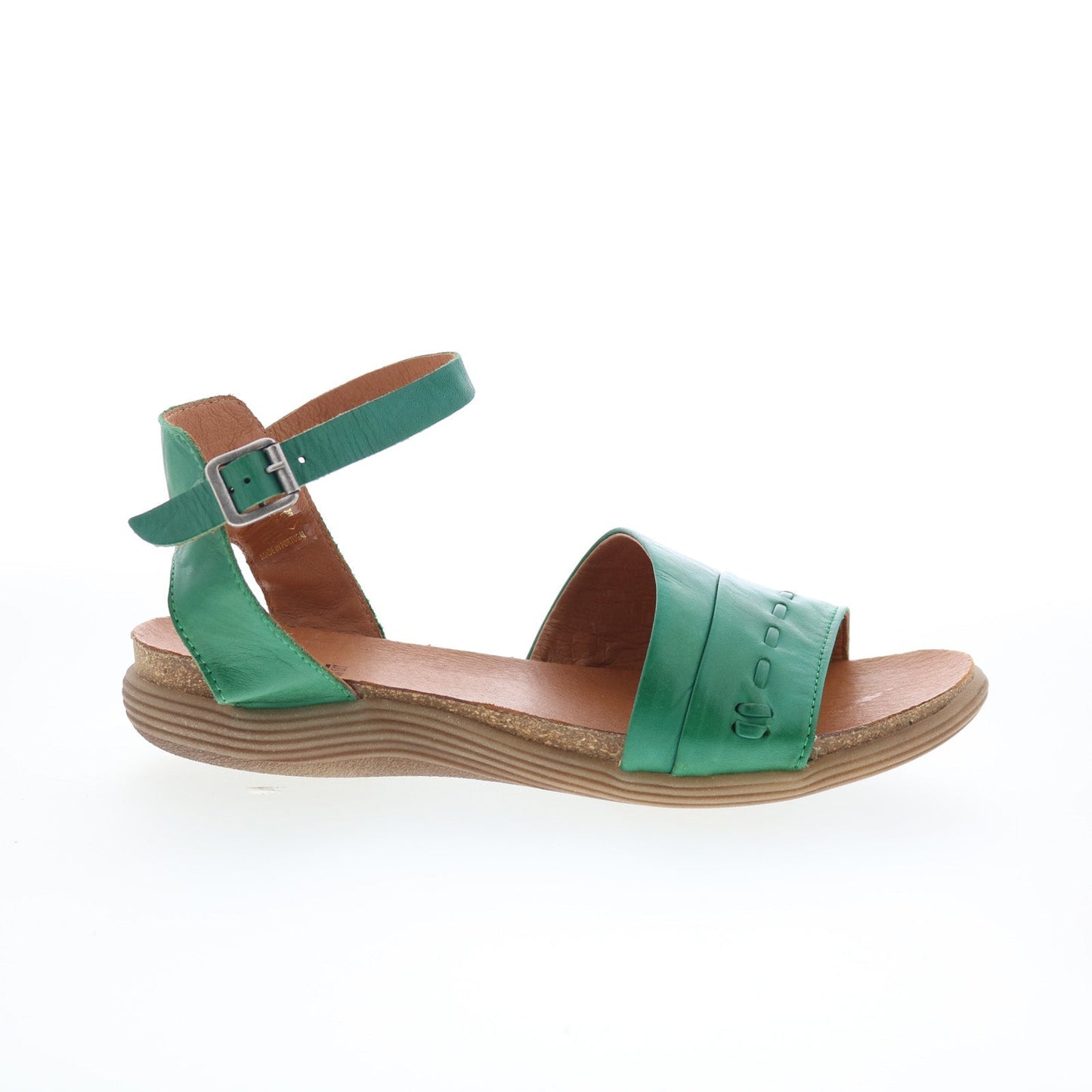 Miz Mooz Marabel Womens Green Leather Hook & Loop Strap Sandals Shoes