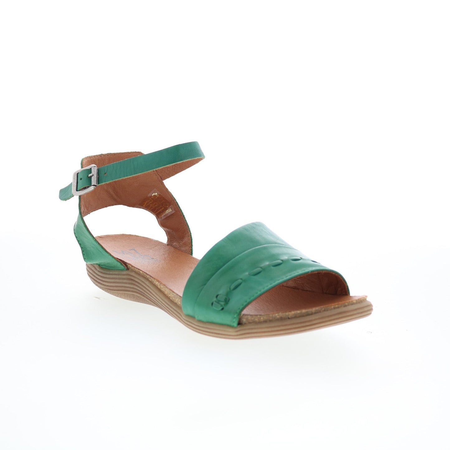 Miz Mooz Marabel Womens Green Leather Hook & Loop Strap Sandals Shoes