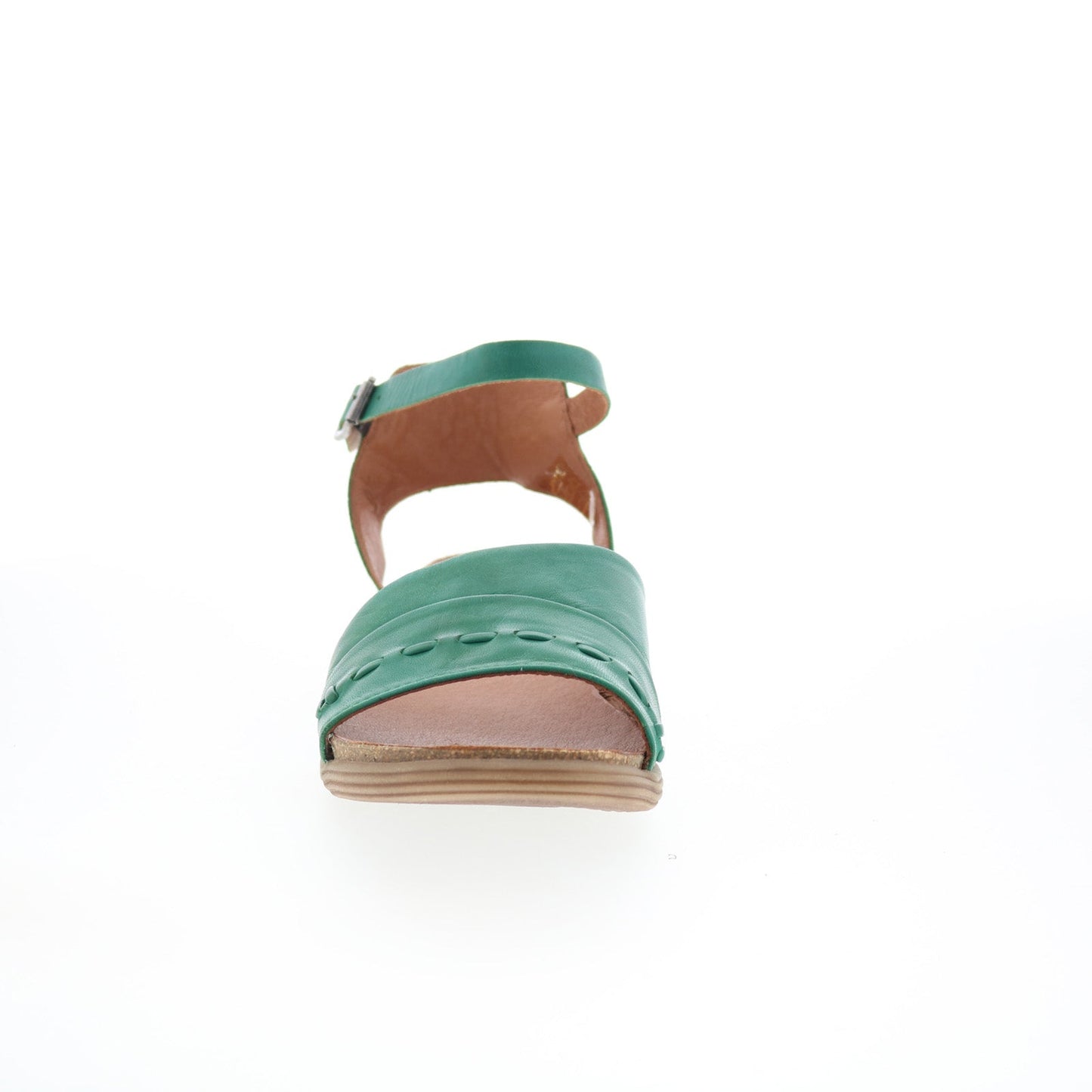 Miz Mooz Marabel Womens Green Leather Hook & Loop Strap Sandals Shoes