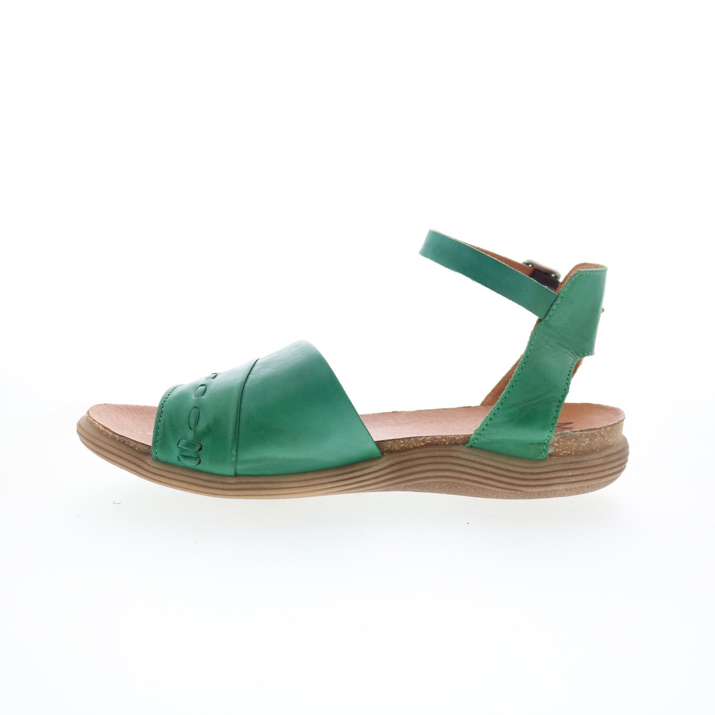 Miz Mooz Marabel Womens Green Leather Hook & Loop Strap Sandals Shoes