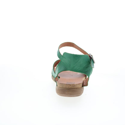 Miz Mooz Marabel Womens Green Leather Hook & Loop Strap Sandals Shoes