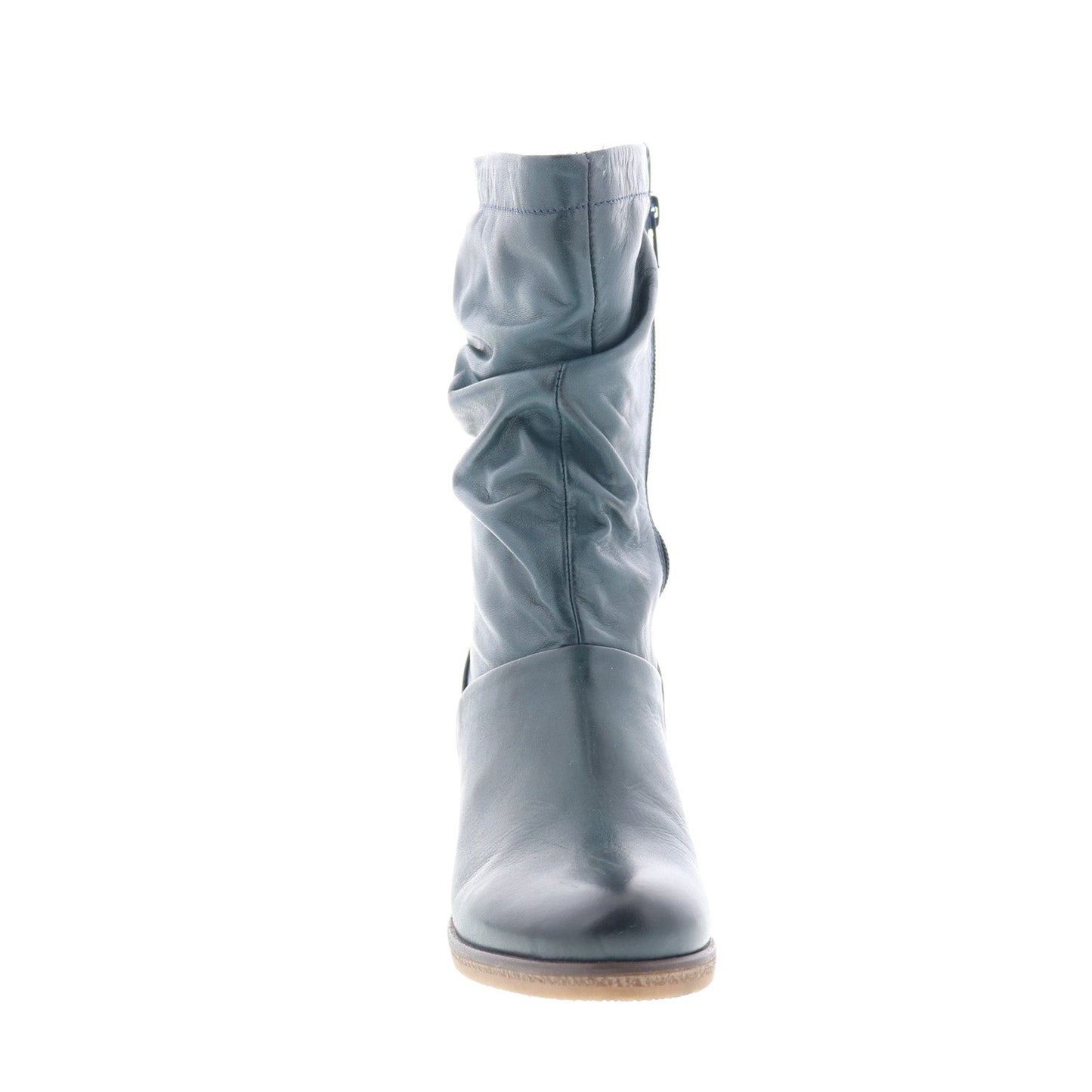 Miz Mooz Martina-MM Womens Blue Leather Zipper Casual Dress Boots