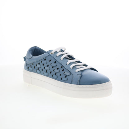 Miz Mooz Murphie Womens Blue Leather Lace Up Lifestyle Sneakers Shoes